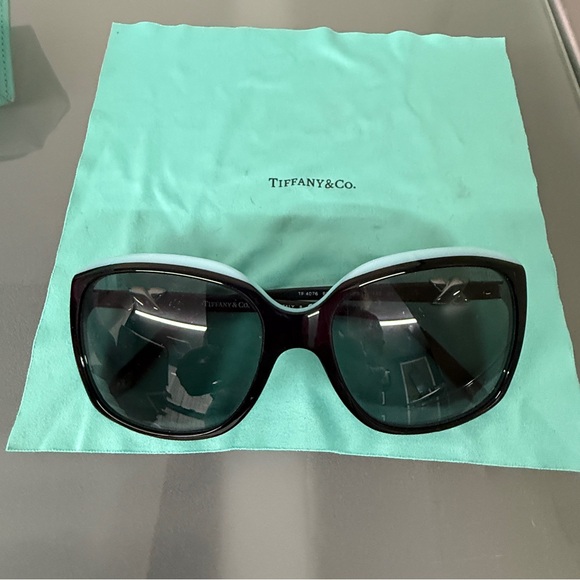 Tiffany & Co. Black and Blue Oversized Sunglasses